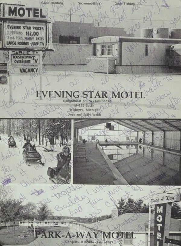 Park-A-Way Motel - 1977 Newberry High Yearbook Ad